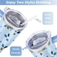 thumbnail image 5 of Christmas Blue Holly Berries 40 Oz Tumbler with Handle Lid and Straw Stainless Steel Double Walled Vacuum Insulated Cup Merry Christmas Gifts Tumbler for Women Men Friends Outdoor Indoor, 5 of 6