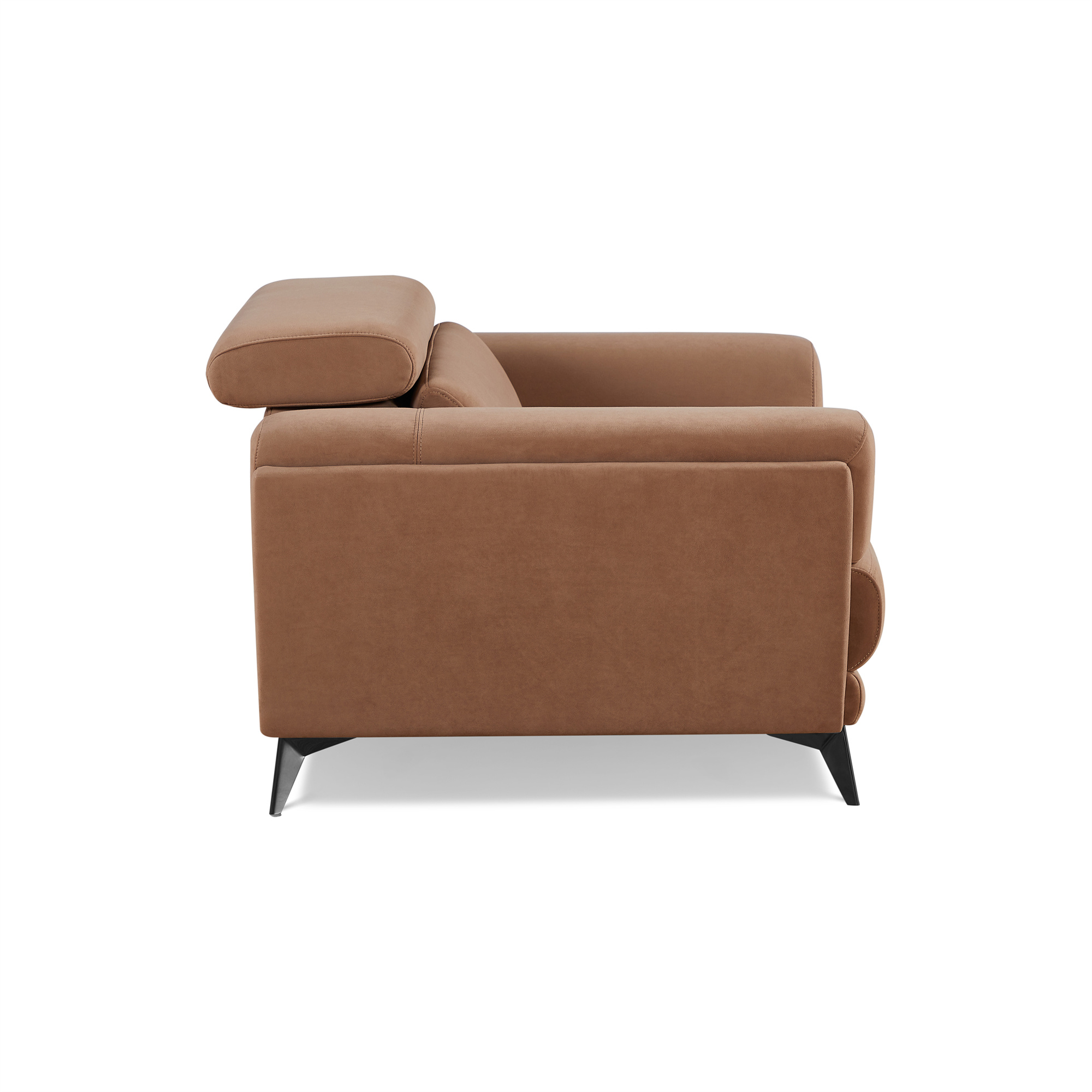 Contemporary Living Room Chair with Adjustable Headrest, Brown