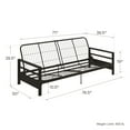 DHP Miles Metal Futon Frame, Black