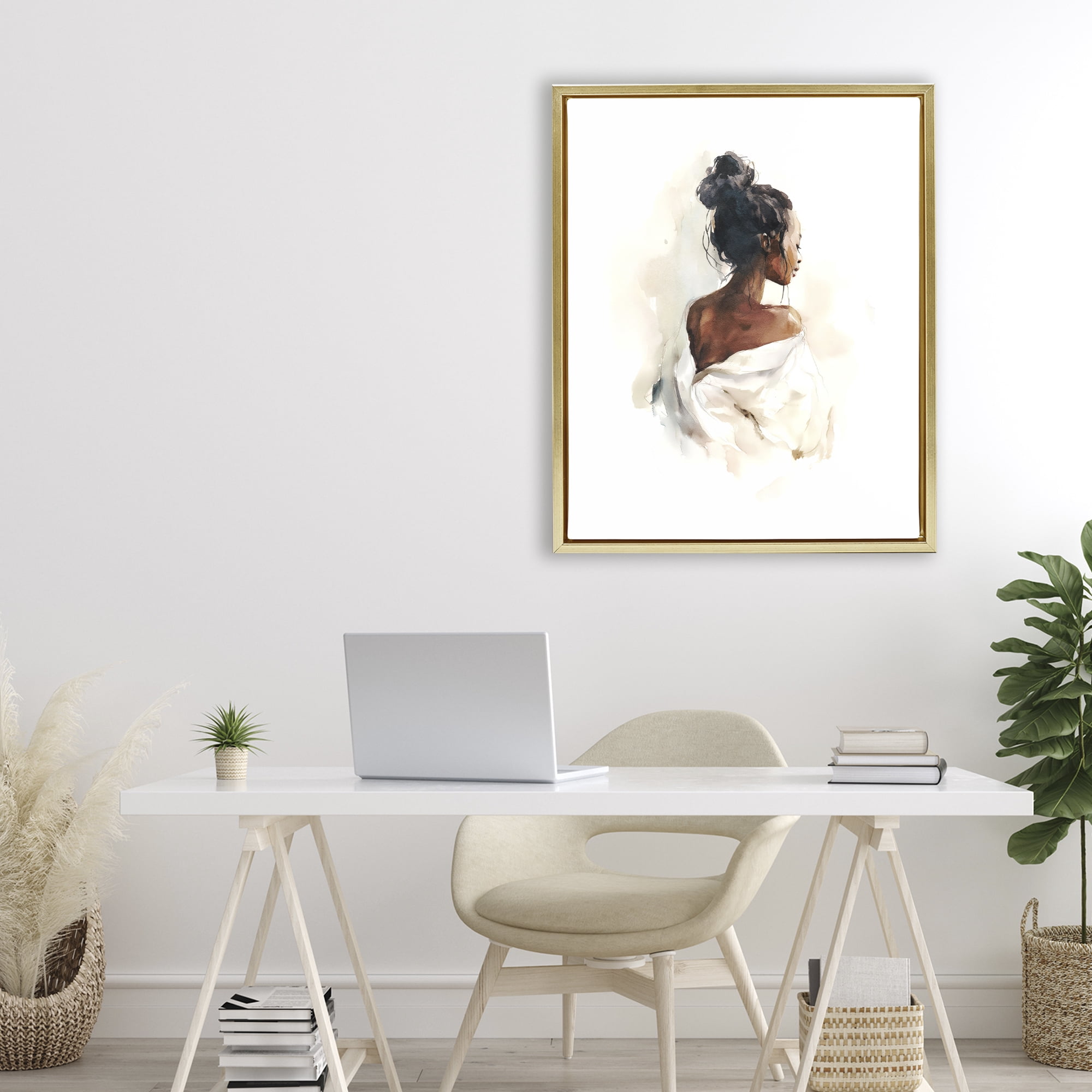 Stupell Industries Chic From Behind Gold Framed Floater Canvas Wall Art, design by Svetlana Aleynikova
