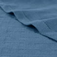 thumbnail image 3 of Superior Basketweave All-Season Cotton Blanket, Twin, Denim Blue, 3 of 11