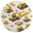 thumbnail image 3 of Excavator Construction Vehicle Truck Soft Bedroom Round Area Rug, Washable Cute Nursery Circle Throw Mat, Non-Slip Contemporary Small Low Pile Floor Carpet for Dorm Bedside, 3 of 7