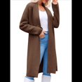 thumbnail image 3 of Cárdigan para Mujer, Grueso, Abierto, de Punto Holgado, de Gran Tamaño, para Otoño, Moderno, para Abrigo Marrón M, 3 of 7