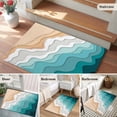 thumbnail image 6 of Abstract Washable Small Entryway Area Rugs 2'x3', Water Duck Green Gradient Ocean Beach Waves Low Pile Throw Rug Non-Slip Sturdy Edge Binding Carpet for Front Door Floor Room Entry, 6 of 9
