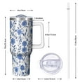 thumbnail image 3 of 1pc flower 40oz Tumbler with Straw & Handle - Insulated Stainless Steel Cup | Holiday Gift for Man Women (Christmas, Valentine's, Birthday), 3 of 5