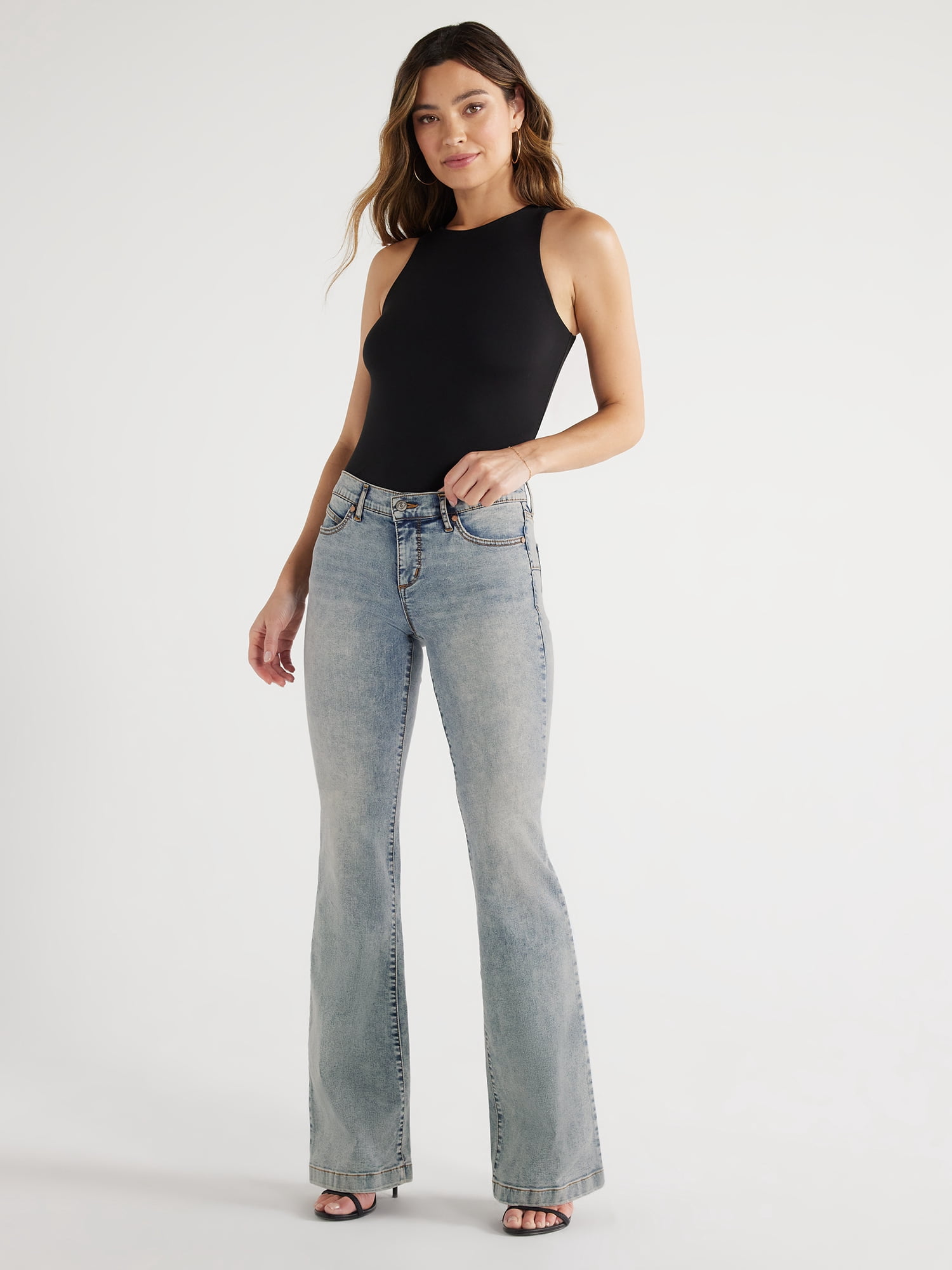 Sofia Jeans Women's Lift and Sculpt Flare Low Rise Jeans, 33.5