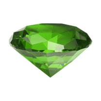 Clear Crystal Diamond Paperweight, 60mm(2.4") Artificial Diamond for Birthday Gift Parties Wedding (Green)
