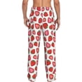 thumbnail image 3 of Picia Hand Drawn Strawberry Mens Soft Woven Cotton Elastic Waistband Sleep Pajama Pant Lounge Sleep Pant With Pockets And Drawstring-Large, 3 of 9