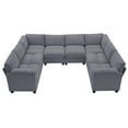 thumbnail image 3 of JUSTLET Oversized Modular Sectional Sofa, Large Corduroy Sectional Couches Sofa Set, Comfort 8 Seater U Shaped Sofa Cloud Couch for Living Room, Dark Gray, 3 of 10