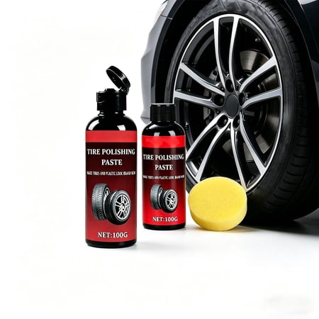 Snmubt 100g Tire Coating Paste, Black Restorer & Gloss Enhancer for Rubber, Anti-Cracking & Anti-Aging, Long-Lasting Maintenance for Wheels