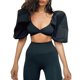 thumbnail image 3 of Txlixc Blusa de mujer, cuello V oscuro de color sólido, manga corta, blusa de pecho bajo, adecuada para el verano Txlixc moda, 3 of 8