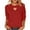 Red, variant on successthop 3/4 T Shirts for Women Heart Shaped Cutout Crewneck Trendy Shirt Lightweight Blouse Solid Casual Outfits L