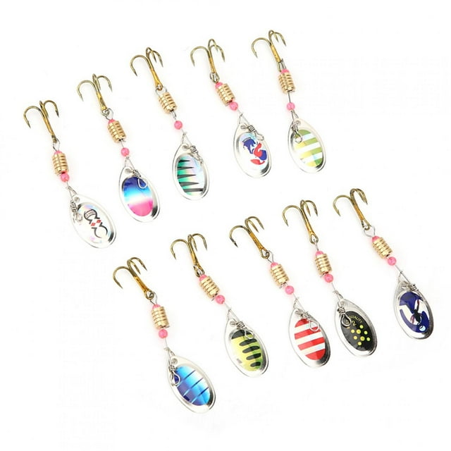 Lifelike Bass Spoon Baits, 10pcs Fishing Tackle Fishing Lures Fishing Kit Fishing Equipment For Ocean Boat Fishing Ocean Beach Fishing, Lakes, Rivers