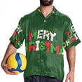 thumbnail image 4 of Christmas Font Men's Short Sleeve Beach Shirts, Casual Printed Button Down Summer Shirts for Men and Women, 4 of 6