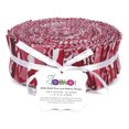 thumbnail image 4 of Soimoi 40Pcs Floral Artistic Print Precut Fabrics Strips Roll Up 1.5x42inches Cotton Jelly Rolls For Quilting - Red, 4 of 9