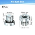 thumbnail image 3 of Uxcell 6-Pack M10x1mm Inner Hex Head Pipe Fitting Plug, Stainless Steel Sensor Socket Plug with Seal O-Ring Sealing Screw, 3 of 6