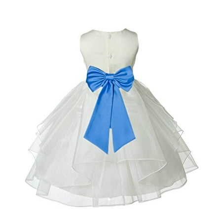 

Ekidsbridal Formal Ivory Shimmering Organza Flower Girl Dresses Wedding Pageant Special Occasions Dresses Junior Toddler Holy Baptism Communion Reception Recital Birthday Girl Party 4613T