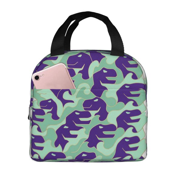 Dinosaur Insulated Lunch Bag For Women & Men, Reusable Leak-Proof Lunch Box With Cooler Compartment, Lunch Tote For Adults Work Travel