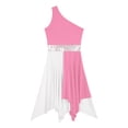 thumbnail image 4 of iiniim Women's Sleeveless Liturgical Praise Dance Color Block Irregular Hem Lyrical Worship Dress Dancewear Light Pink XL, 4 of 7