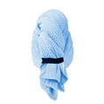 thumbnail image 2 of Oggfader 42inx25in Microfiber Hair Towel Wrap For Hair Drying Towel With Elastic Strap Fast Drying Hair Turbans For Wet Hair Long Thick Curly Hair Super Soft Hair Wrap Towels On Clearance Blue, 2 of 9