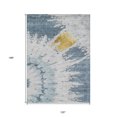 thumbnail image 3 of HomeRoots 578297 10 x 14 ft. Abstract Washable Indoor & Outdoor Rectangle Area Rug, Denim Blue & Sky Blue, 3 of 5