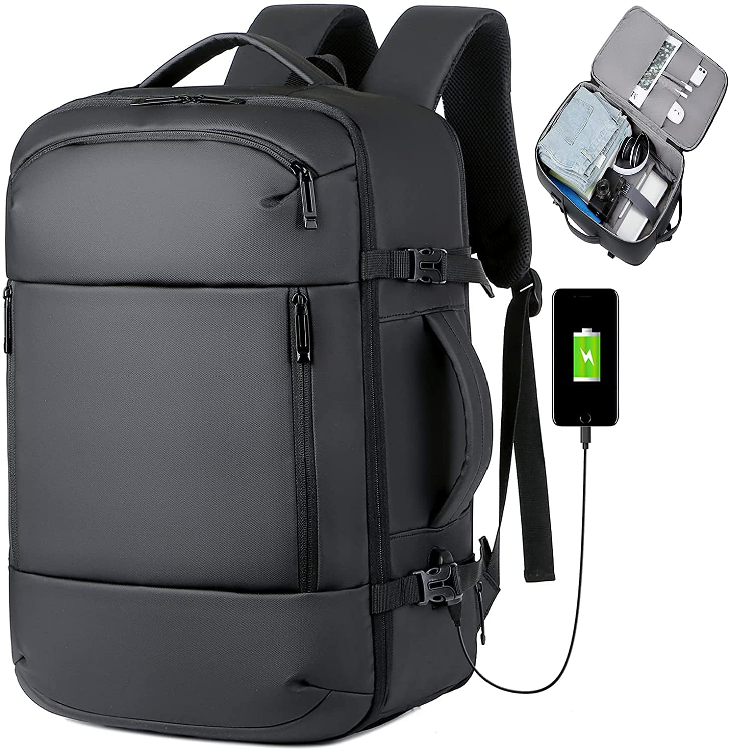 Borke Carry On Backpack, 40L Flight Approved Travel Backpack for Men ...