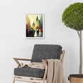 thumbnail image 2 of Autumn On Wall Street New York City Painting Artwork Framed Wall Art Print A4, 2 of 4