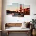 thumbnail image 3 of Elephant Stock Sunlit Golden Gate Wall Art - Horizontal Multi Panel Canvas - Living Room Wall Decor - Architecture Multi Panel - Brown And Orange Decor - 52" x 32", 3 of 8