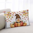 thumbnail image 2 of Thanksgiving Throw Pillow Cover 20 x 26 Inch Decorative Pillow Cover Fall Gray Plaid Pumpkins Gnomes Leaves Retro Lumbar Pillowcase Seasonal Rectangle Cushion Case for Couch Sofa Bed Living Room, 2 of 7