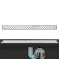 thumbnail image 4 of FLROHA 39-Inch Linear Shower Drain with Tile Insert Grate, Professional Brushed 304 Stainless Steel Rectangle Shower Floor Drain Manufacturer, Linear Drain with Leveling Feet, Hair Strainer, 4 of 9