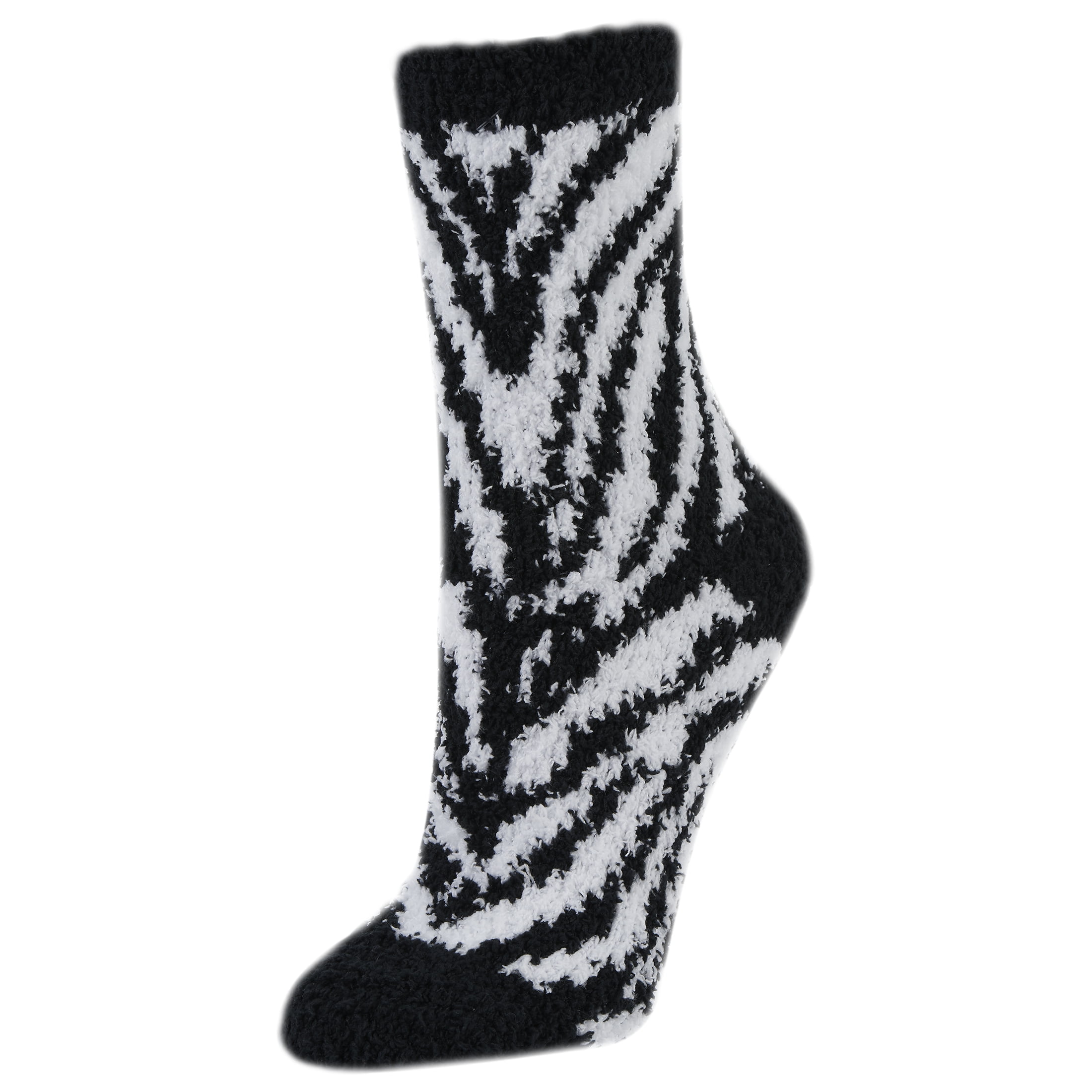 2022 Airplus Spa Crew Sock, Zebra Black/White Women's Medium, 1 Pair, Women's 5-10