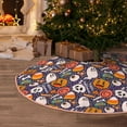 thumbnail image 5 of Xecao Pumpkin And Flying Bat1 Pattern Christmas Tree Skirt Round Xmas Tree Mat Base Cover for Holiday Home Decorations-48", 5 of 6