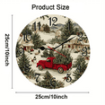 thumbnail image 2 of Kurmntregon Christmas Wall Clock Old Red Truck Winter Snowfield Xmas Holiday Wooden Silent Non Ticking Decorative Clock For Living Room, Kitchen, Home,Bathroom, Bedroom, Office Or School Round 10", 2 of 7