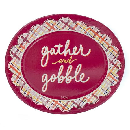 Packed Party "Gather and Gobble" Oval Plate , 10.4" x 12.2", 8 Ct.