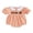 Orange, variant on Baby Girls Football Outfit Rugby Bow Embroidery Smocked Bubble Romper Doll Collar Striped Short Sleeve Jumpsuit Game Day Clothes