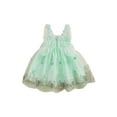thumbnail image 2 of RUINIXCW Toddler Baby Girls Fairy Butterfly Tulle Tutu Dress Princess Birthday Baptism Wedding Party Dress Strap Sleeveless Smocked Cami Dress Summer Casual Dress, 2 of 10