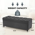 thumbnail image 3 of 50" Storage Ottoman Bench, Tufted Ottoman with Storage for Living Room, Large End of Bed Bench Ottomans, Modern Entryway Benchs, Window & Bedroom Benches for Foot of Bed, DarkGray, 3 of 9