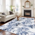 thumbnail image 2 of Large Area Rugs for Living Room Bedroom, Watercolor Forest Blue 8'x10' Rug Washable Carpet Runner Indoor Outdoor, Abstract Art Modern Trees Non Slip Floor Mats Rug for Kitchen, Patio, 2 of 8