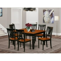 East West Furniture Weston 7-piece Wood Dining Room Table Set in Black/Cherry