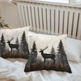 thumbnail image 5 of Forest Elk Silhouette Outdoor Pillow Covers Pack of 2 Retro Animal Tree Waterproof Throw Pillow Covers Decorative Cushion Cases for Patio Garden Tent Balcony Couch 16x16 inch, 5 of 8