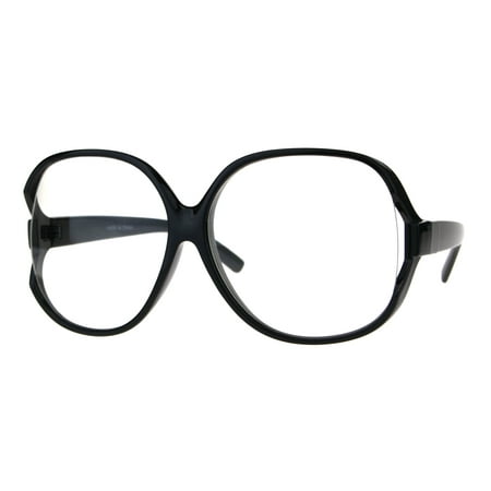 Womens Oversize Exposed Lens Butterfly Granny Plastic Eyeglasses Black