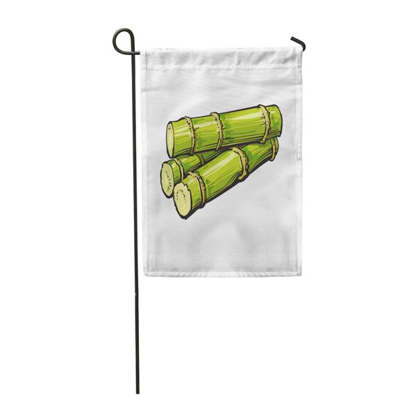 SIDONKU Pile of Fresh Raw Green Sugar Cane Sketch Realistic Sugarcane Jamaican Rum Garden Flag Decorative Flag House Banner 28x40 inch