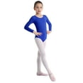 thumbnail image 3 of Yartina Girls Long Sleeve Ballet Dance Dress Leotard Ballerina Gymnastics Unitard Dark Blue 10, 3 of 7