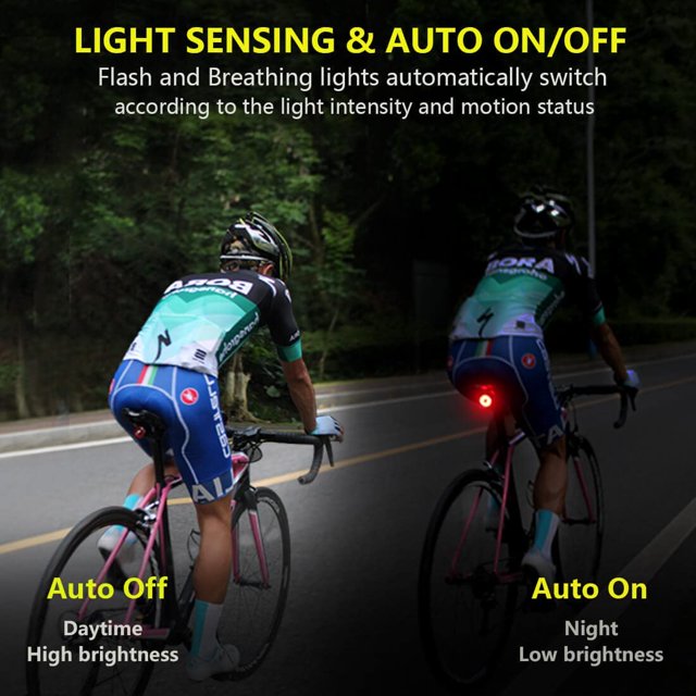 luz estroboscópica diurna de alto lumen, luz trasera LED roja de seguridad recargable por USB, luces de ciclismo de carretera impermeables, luz trasera de bicicleta inteligente (2 uds) XianweiShao 8390615124669
