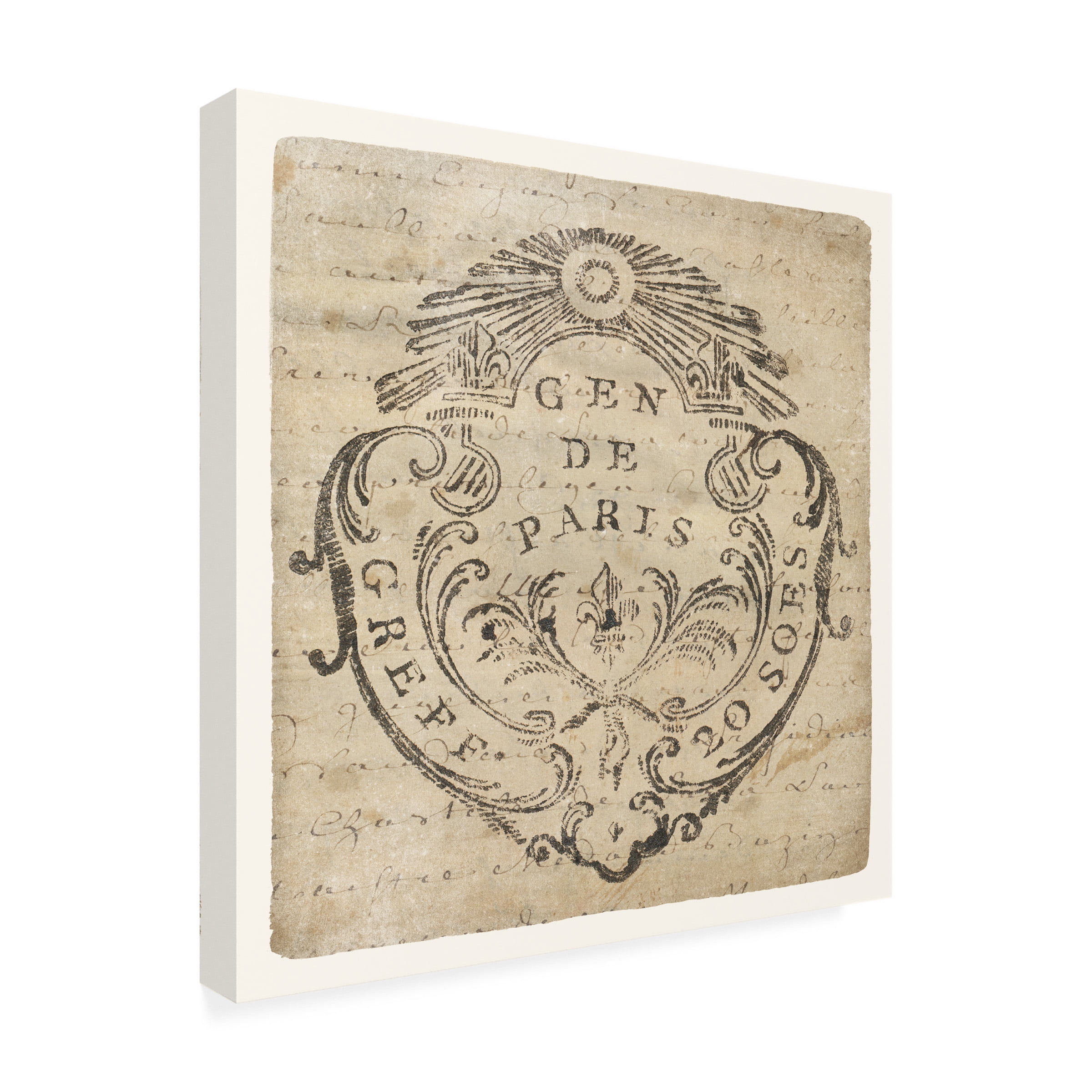 Wild Apple Portfolio 'Vintage Letter Crest IIA Antique Border v2' Canvas Art
