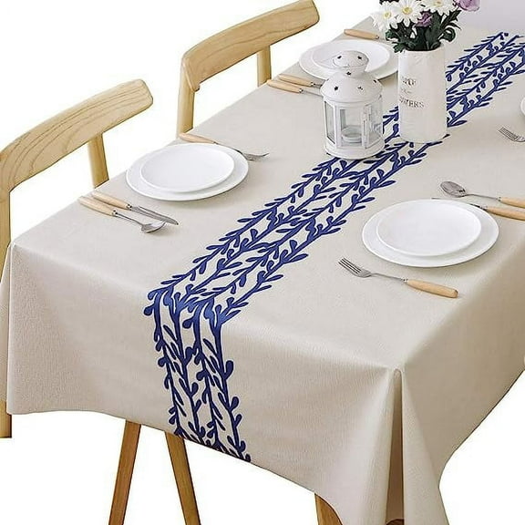 XmhyTop-A Heavy Duty Vinyl Table Cloth for Kitchen Dining Table Wipeable PVC Tablecloth for Rectangle Table(54"x84", Branch)