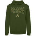 thumbnail image 2 of Men's Levelwear  Green Atlanta Braves Podium Protect Pullover Hoodie, 2 of 3
