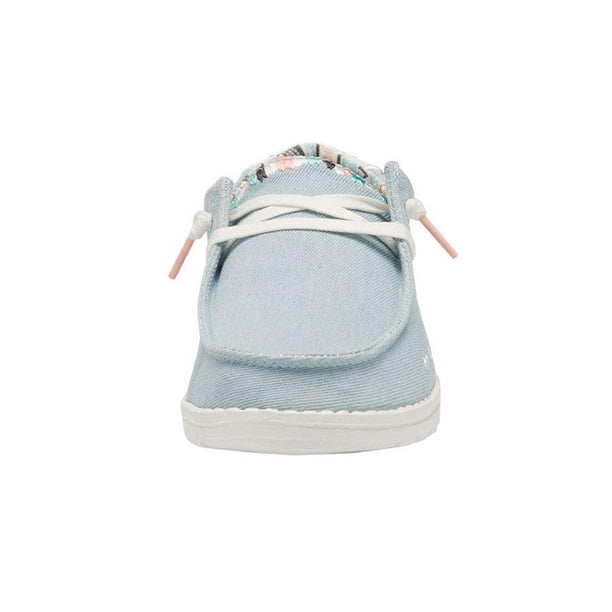 Hey Dude Shoes Blue Denim Size 7 Big Girl Hey Dude Wendy Slip On Loafer in Sparkling Denim  main image 2