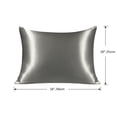 thumbnail image 4 of Funda de almohada de seda de 19 Momme PiccoCasa 1 Pc con cremallera oculta estándar/reina gris 20" x 26", 4 of 7