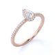 thumbnail image 4 of JeenMata Anillo Delicado con Halo de Moissanita y Piedra Lunar Arcoíris en Forma de Lágrima de 1 Quilate en Oro Rosa de 18 K sobre Plata, 4 of 6